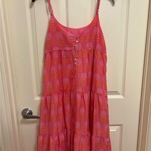 Pink Sleeveless Midi Dress